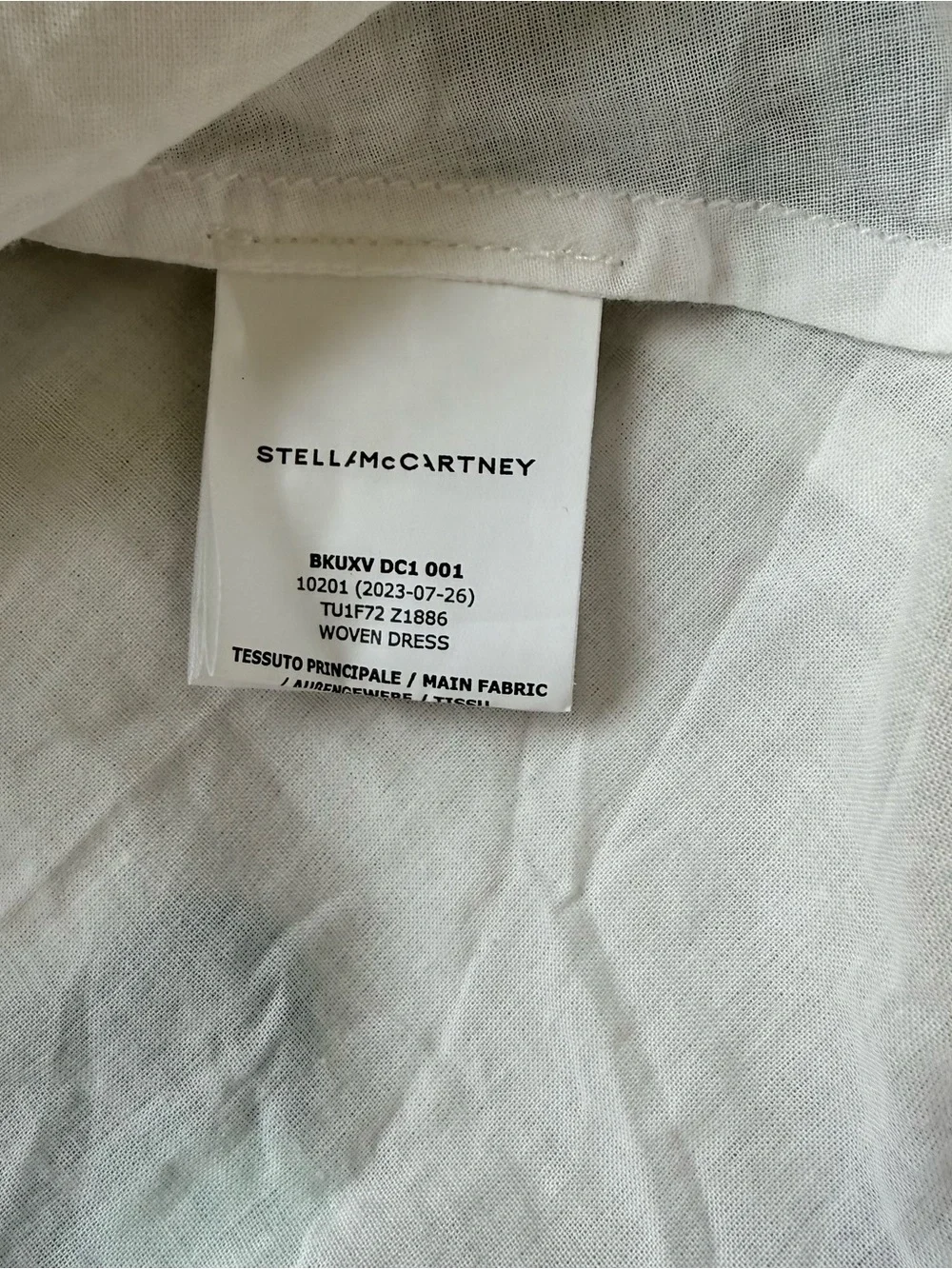 Stella McCartney White Dress with Pastel Floral Embroidery